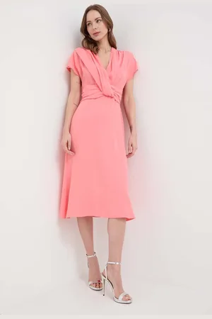 HUGO BOSS Sukienka kolor fioletowy midi rozkloszowana 50515198
