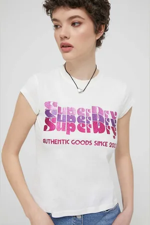 Superdry T-shirt bawełniany damski kolor