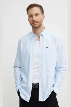 Lacoste Koszula bawełniana męska kolor regular z kołnierzykiem button-down