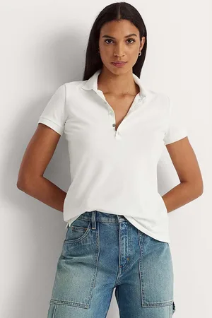 Ralph Lauren T-shirt 200679219008 damski kolor z kołnierzykiem