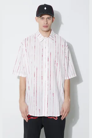 MARCELO BURLON Koszula bawełniana County Pinstripes Over Shirt męska kolor relaxed z kołnierzykiem klasycznym CMGG004S24FAB0010128