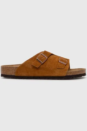 Birkenstock Klapki zamszowe Zürich męskie kolor 1023842