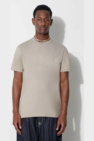 Norse projects T-shirt bawełniany Johannes Organic N Logo T-shirt kolor gładki N01-0643-0909