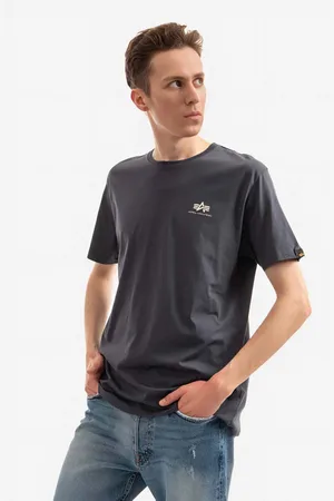 Alpha Industries T-shirt bawełniany męski kolor z nadrukiem