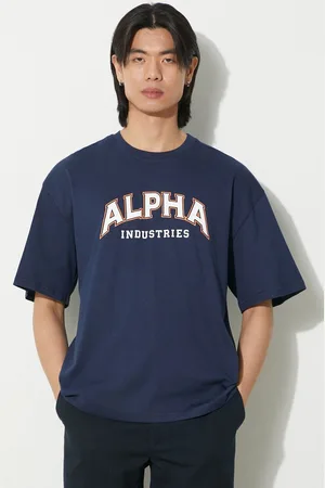 Alpha Industries T-shirt bawełniany College męski kolor z nadrukiem 146501