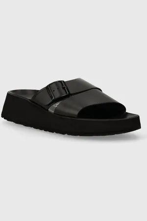 Birkenstock Klapki skórzane X PAPILLIO Almina damskie kolor na platformie 1026872