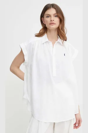Ralph Lauren Bluzka lniana kolor gładka 211935131
