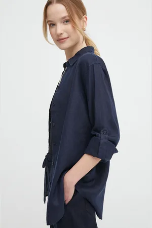 Ralph Lauren Koszula lniana kolor regular z kołnierzykiem klasycznym