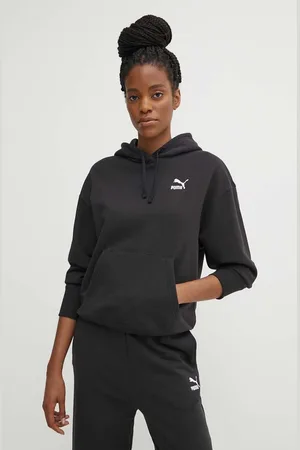 PUMA Bluza bawełniana BETTER CLASSIC damska kolor z kapturem z aplikacją 624227