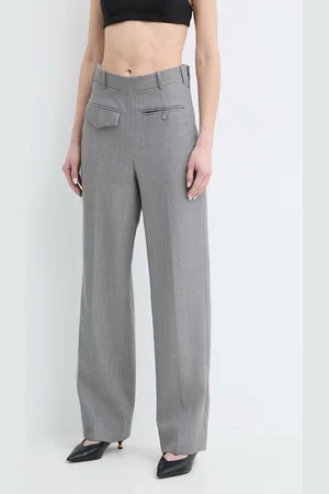 Victoria Beckham Spodnie wełniane kolor fason chinos high waist 1224WTR005385A