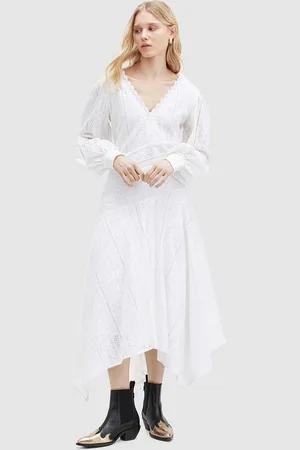 AllSaints Sukienka bawełniana AVIANA BRODERIE DRES kolor maxi rozkloszowana WD579Z
