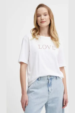Sisley T-shirt bawełniany damski kolor