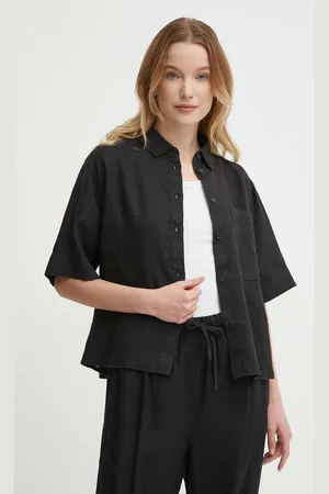 Tommy Hilfiger Koszula lniana kolor relaxed z kołnierzykiem klasycznym WW0WW41392