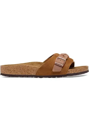 Birkenstock Klapki zamszowe Oita Braided damskie kolor 1026742