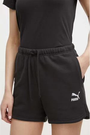 PUMA Szorty bawełniane BETTER CLASSIC kolor z aplikacją high waist 624236
