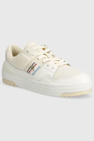 Tommy Hilfiger Sneakersy skórzane SUEDE STRIPES BASKET LO kolor FW0FW07811