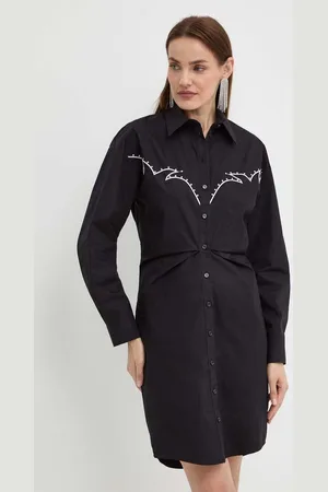 Pinko Sukienka bawełniana kolor mini dopasowana 103737 A1XO