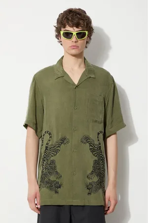 Maharishi Koszula Take Tora męska kolor relaxed 5100.OLIVE