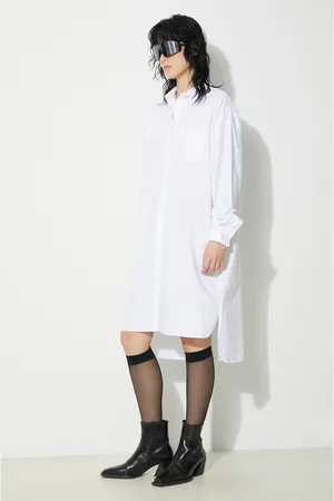 Fiorucci Sukienka bawełniana Angel Embroidered kolor midi oversize W01FPDSH063CO01WH01