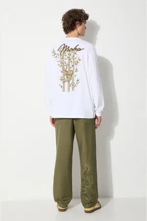 Maharishi Longsleeve bawełniany Dragon Bamboo kolor z aplikacją 5080.WHITE