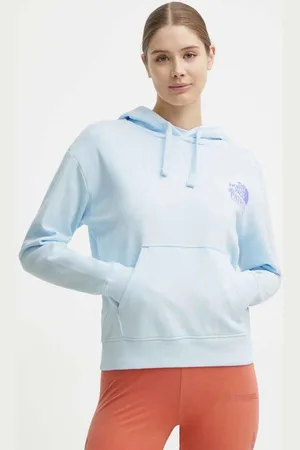 The North Face Bluza bawełniana damska kolor z kapturem z nadrukiem NF0A87DYO0R1