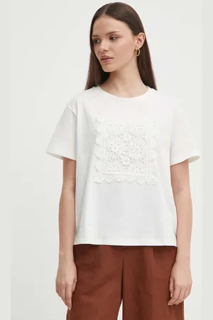 Sisley T-shirt bawełniany damski kolor