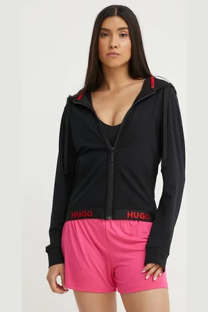 HUGO BOSS Bluza damska kolor z kapturem gładka