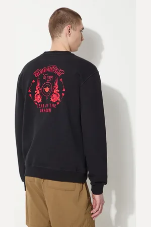Maharishi Bluza bawełniana Dragon Anniversary Crew Sweat męska kolor z aplikacją 1267.BLACK