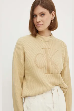 Calvin Klein Sweter damski kolor z półgolfem J20J223615