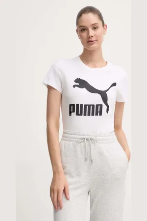 PUMA T-shirt bawełniany Classic Logo Tee kolor 530076.02-BIALY