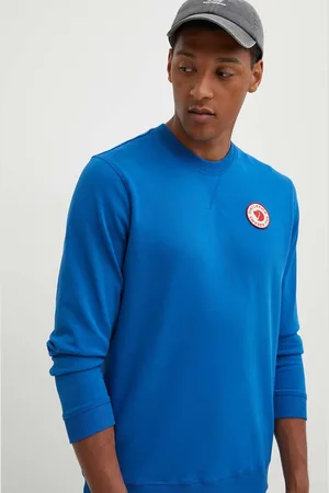 Fjällräven Bluza bawełniana 1960 Logo Badge Sweater męska kolor gładka F87163