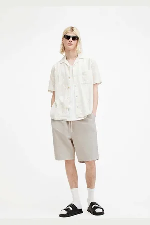 AllSaints Szorty z domieszką lnu HANBURY kolor MF081Y