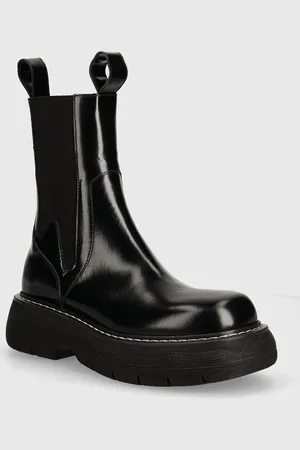 Msgm Sztyblety skórzane damskie kolor na platformie 3741MDS804 629