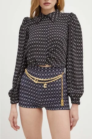 Elisabetta Franchi Szorty damskie kolor wzorzyste high waist SHS0146E2