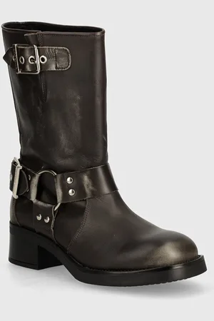 Steve Madden Botki skórzane Blessing damskie kolor na słupku lekko ocieplone SM11003172