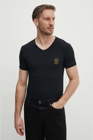VERSACE T-shirt męski kolor z nadrukiem AUU01004 1A10011