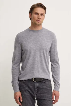 THEORY Sweter wełniany męski kolor lekki J0781713