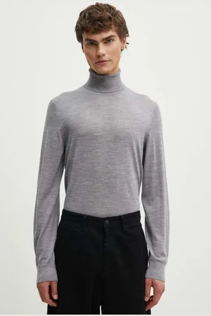 THEORY Sweter wełniany męski kolor lekki z golferm M0781705