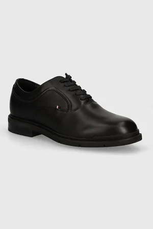 Tommy Hilfiger Półbuty skórzane FLEXIBLE HILFIGER LTH OXF SHOE męskie kolor FM0FM05086