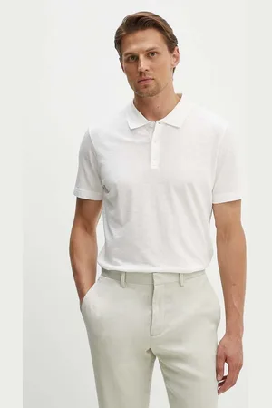 THEORY Polo bawełniane kolor biały