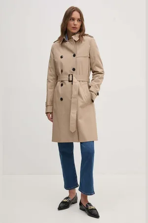 Tommy Hilfiger Trencz damski kolor przejściowy dwurzędowy WW0WW42133