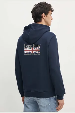 Pepe Jeans Bluza bawełniana SEDRIC P męska kolor z kapturem z nadrukiem PM582710
