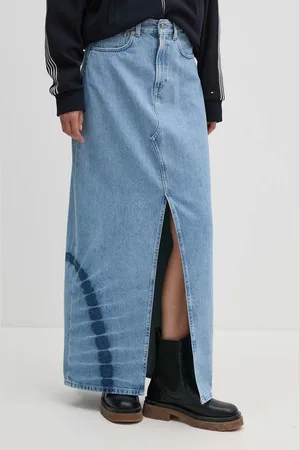 Pepe Jeans Spódnica jeansowa MAXI SKIRT HW TIE DYE kolor maxi prosta PL901133