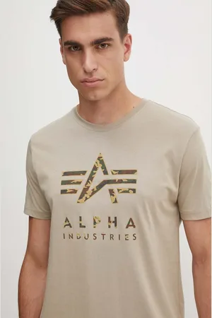 Alpha Industries T-shirt bawełniany męski kolor z nadrukiem 146506