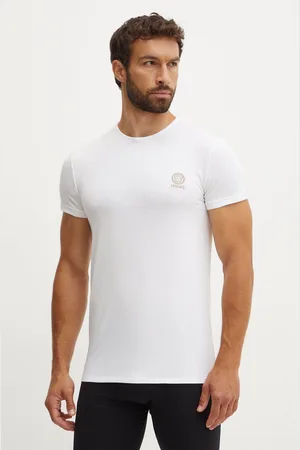 VERSACE T-shirt bawełniany męski kolor z nadrukiem AUU01005 1A10011