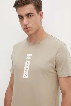 Alpha Industries T-shirt bawełniany męski kolor z nadrukiem 146509