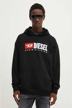 Diesel Bluza bawełniana S-BOXT-HOOD-DIV męska kolor z kapturem z aplikacją A14945.0GEAD