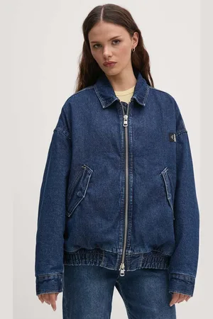 Calvin Klein Kurtka jeansowa damska kolor zimowa oversize J20J224717