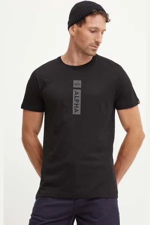 Alpha Industries T-shirt bawełniany męski kolor z nadrukiem 146509