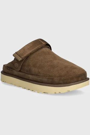 UGG Klapki zamszowe Goldenstar Clog damskie kolor na platformie 1138252-HCK